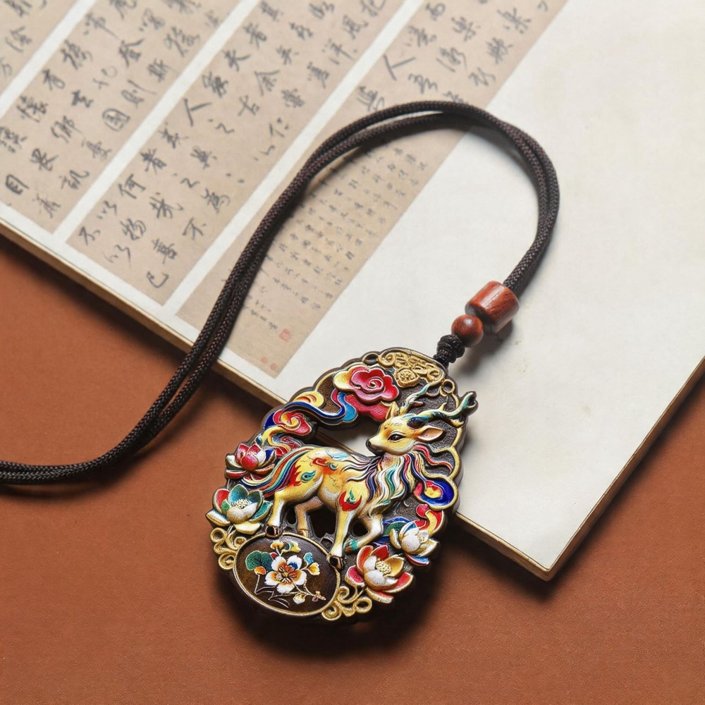China traditional culture and art woodcarving crafts, wooden necklace accessories