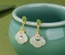 Chinese natural Hetian jade Ruyi earrings