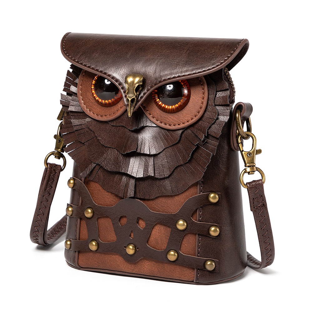 Retro satchel owl style ladies shoulder bag