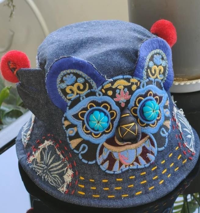 Tiger head hat Chinese style fabric tiger hat