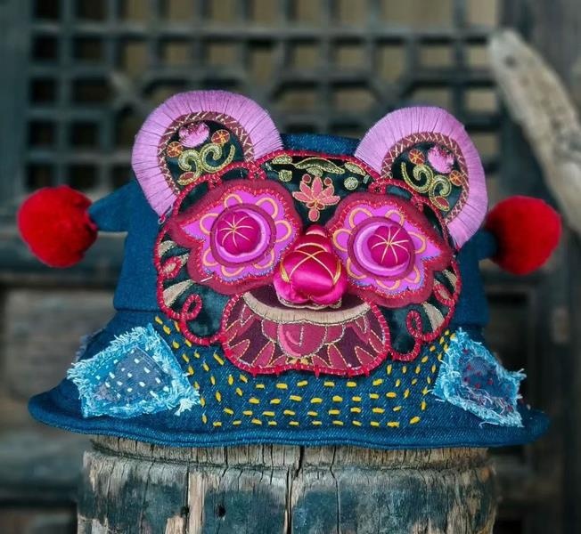 Tiger head hat Chinese style fabric tiger hat