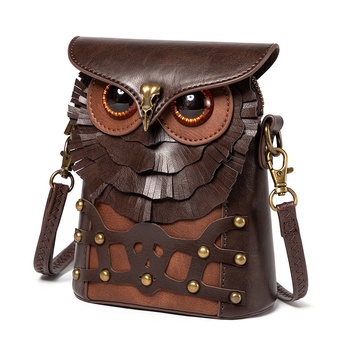 Retro satchel owl style ladies shoulder bag